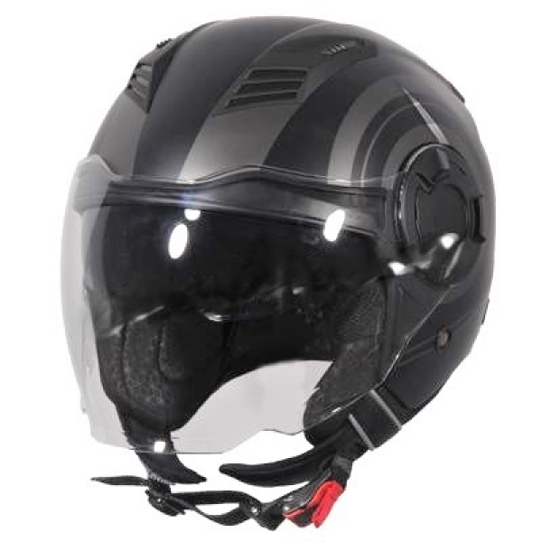 Helm VITO JET ISOLA - schwarz-matt/titamium